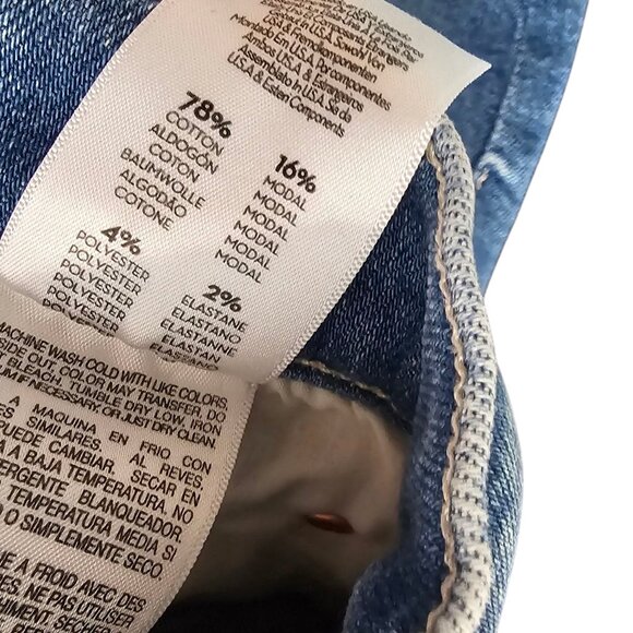 MOTHER High Waisted Rascal Flood Jeans, Eye Of The Tiger, Stretch, Size 28 - Picture 5 of 12